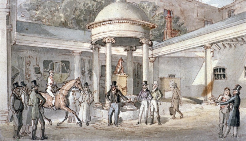 Tattersall's horse sale yard, Hyde Park Corner, Westminster, London, c1850. Artist: Anon