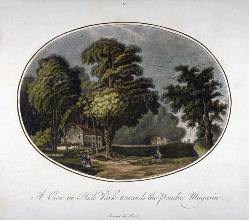 View of the powder magazine in Hyde Park, Westminster, London, 1791(?). Artist: Anon