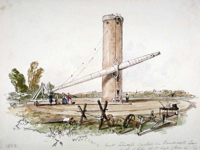 The great telescope erected on Wandsworth Common, London, c1853. Artist: Anon