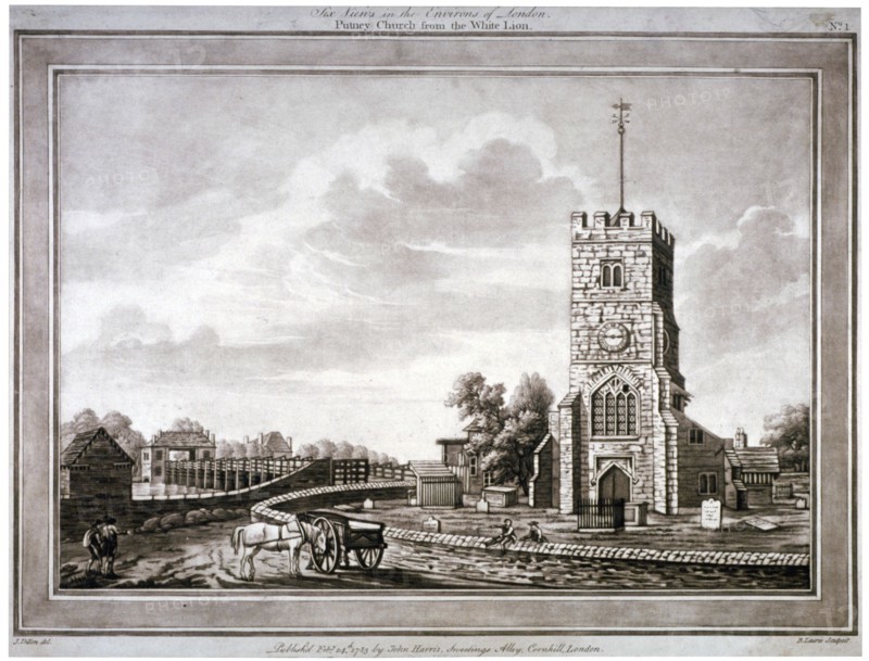 Church of St Mary, Putney, Wandsworth, London, 1783. Artist: Robert Laurie
