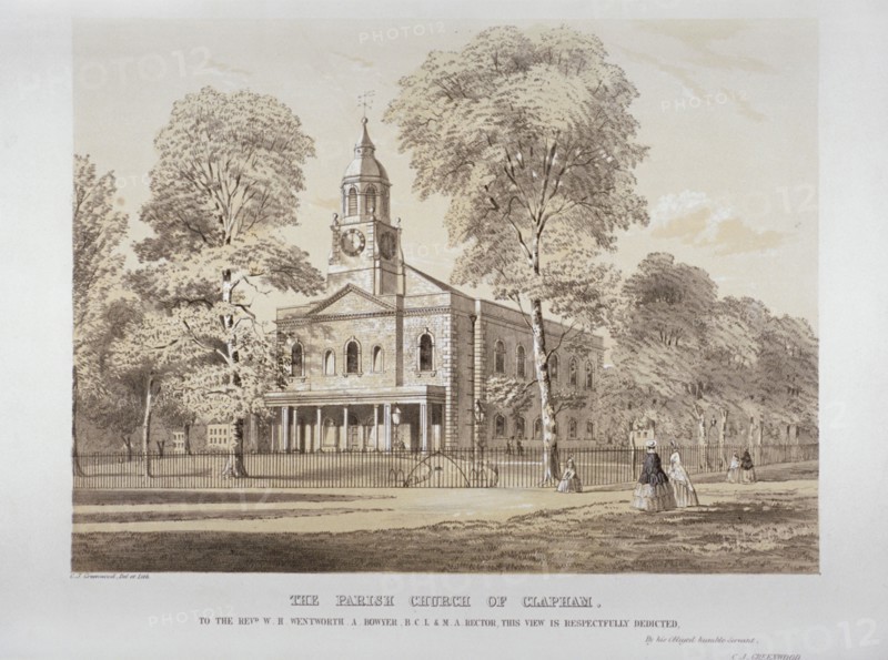Holy Trinity Church, Clapham, London, c1850. Artist: CJ Greenwood