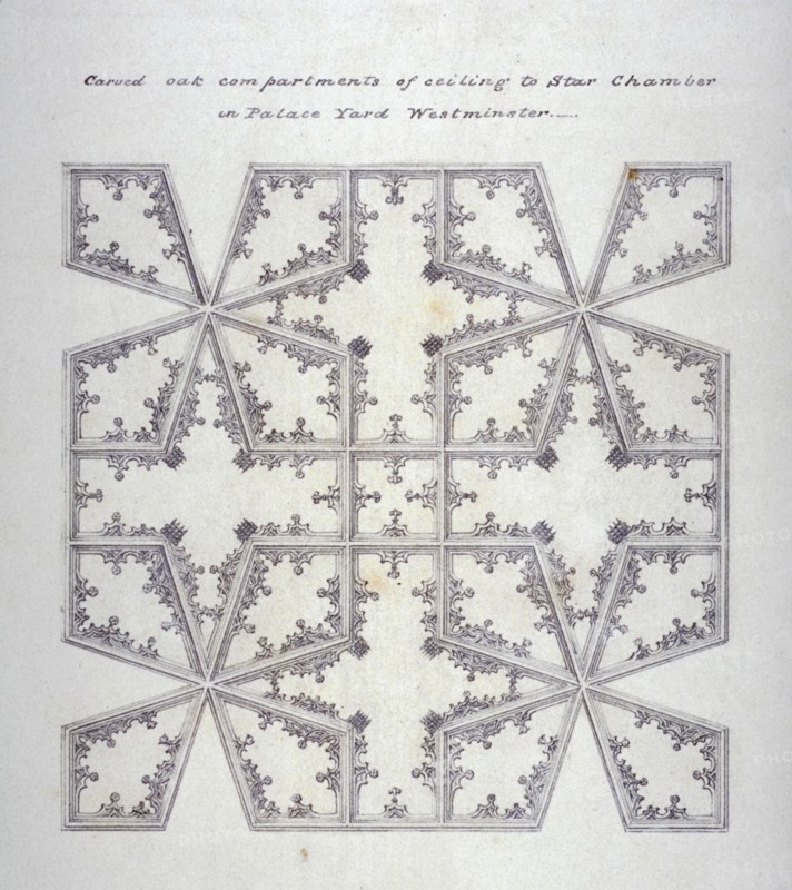 Ceiling detail from the Court of Star Chamber, Palace of Westminster, London, c1800. Artist: Anon
