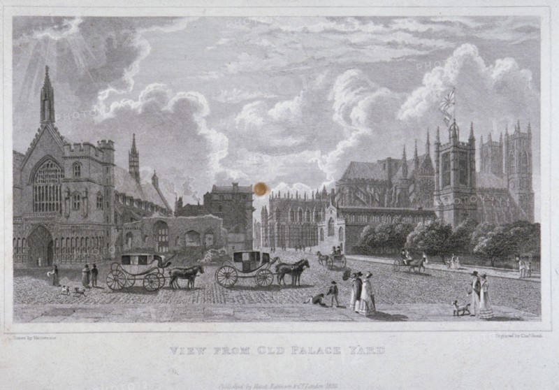 View from Old Palace Yard, Westminster, London, 1825. Artist: Charles Heath
