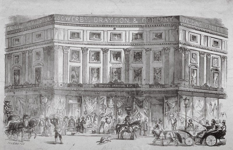 Mercers' shop, Regent Circus, Westminster, London, c1850. Artist: H Leighton