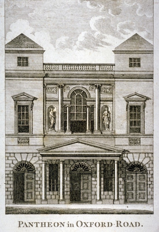 Front view of the Pantheon, Oxford Street, Westminster, London, 1814. Artist: Anon