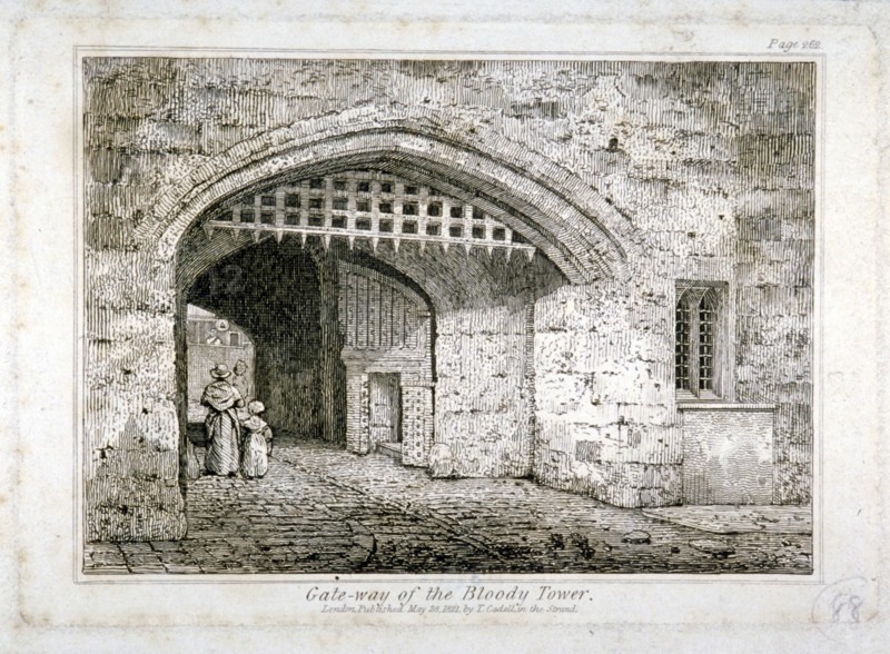 Gateway to the Bloody Tower, Tower of London, 1821. Artist: Anon
