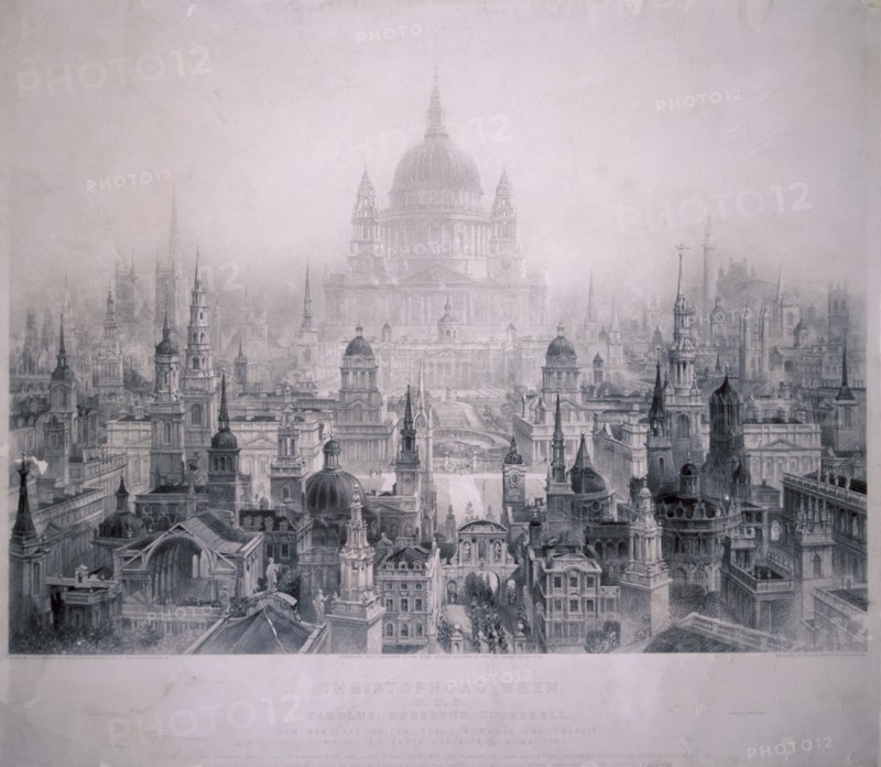 Dream City of Christopher Wren's Buildings, 1842. Artist: William Richardson