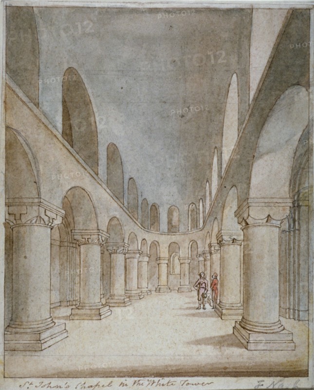 Interior view of St John's Chapel, Tower of London, c1810. Artist: Frederick Nash