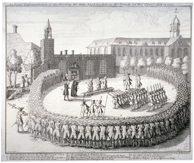 Execution at the Tower of London, 1743. Artist: CM