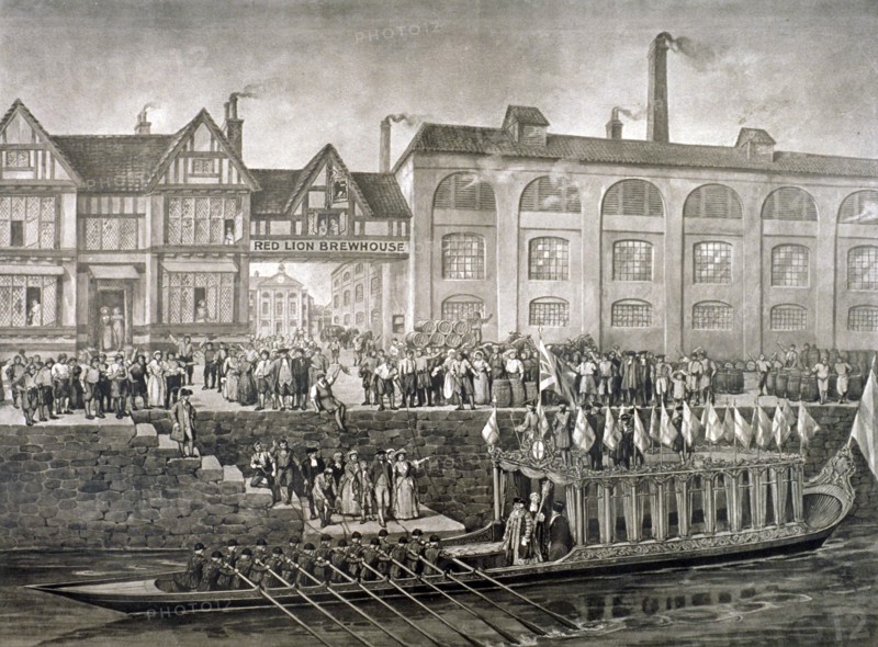 The Lord Mayor at the Red Lion Brewhouse, St Katherine's Way, London, c1703 (c1850(?)). Artist: Anon