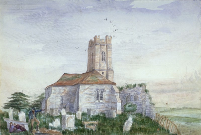 Church of St Nicholas, Plumstead, Kent, c1800(?). Artist: AY