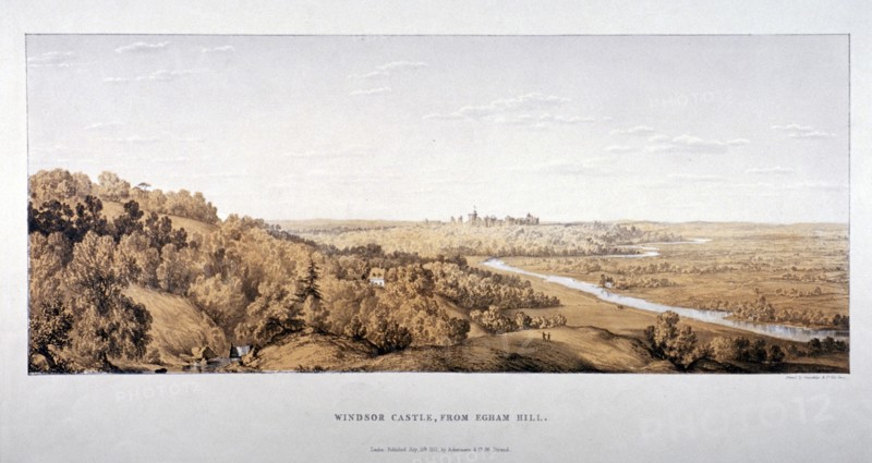 View of Windsor Castle from Egham Hill, Berkshire, 1851. Artist: Standidge & Co