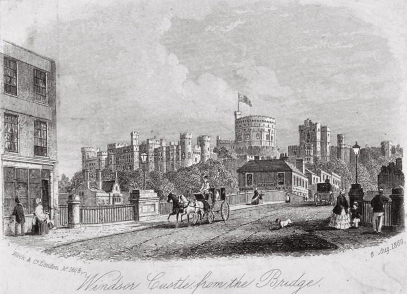 Windsor Castle, Berkshire, from the bridge, 1860. Artist: Anon