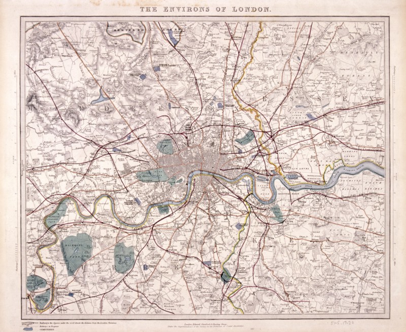 Map of London, c1860. Artist: Benjamin Rees Davies