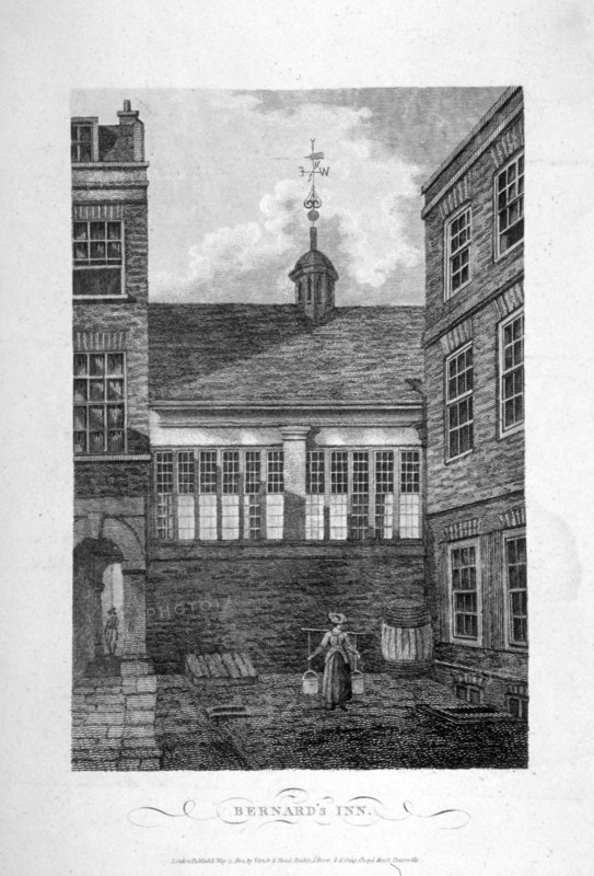 Barnard's Inn, City of London, 1804. Artist: Anon
