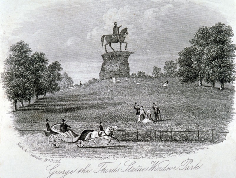 Equestrian statue of King George III, Snow Hill, Windsor Great Park, Berkshire, c1861. Artist: Anon