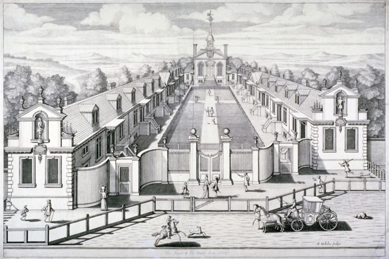 Trinity Almshouses, Mile End Road, Stepney, London, 1696. Artist: Simon Gribelin