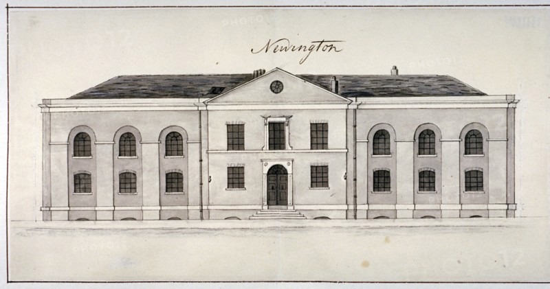 Elevation of the Sessions House on Newington Causeway, Southwark, London, c1825. Artist: Anon