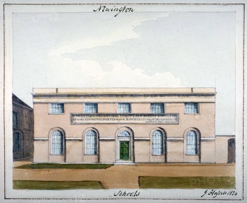 United Parochial National Charity and Sunday Schools, Newington Butts, Southwark, London, 1824. Artist: John Hassell