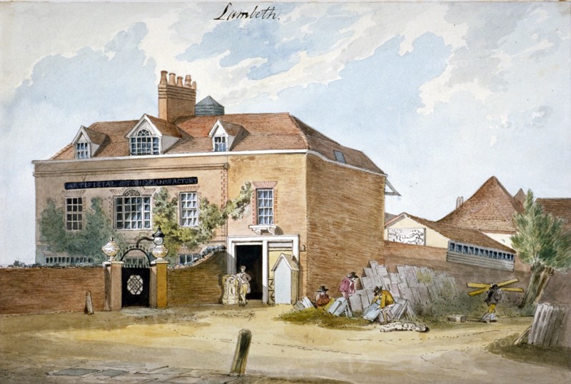 Coade stone factory, Narrow Wall, Lambeth, London, c1800. Artist: Anon
