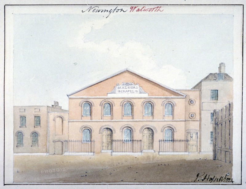 Beresford Chapel, Beresford Street, Southwark, London, 1824. Artist: John Hassell