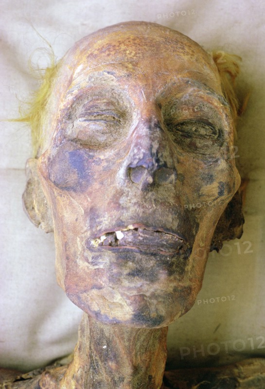 Head of the mummy of Rameses II, Cairo Museum, Egypt. Artist: Tony Evans