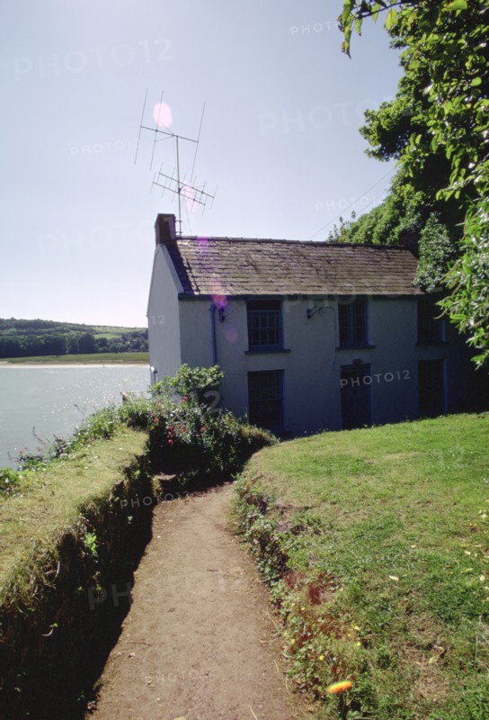 Dylan Thomas's boathouse, Laugharne, Carmarthenshire, Wales. Artist: Tony Evans