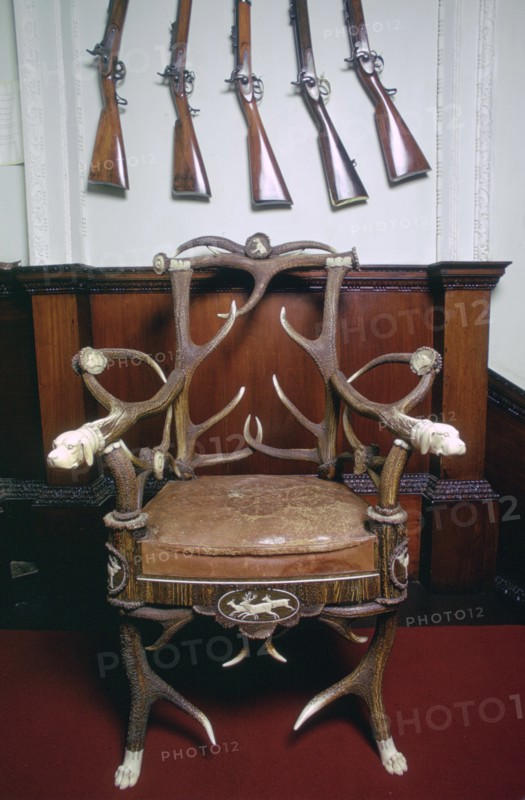 Antler chair, Blair Castle, Blair Atholl, Perthshire, Scotland. Artist: Tony Evans