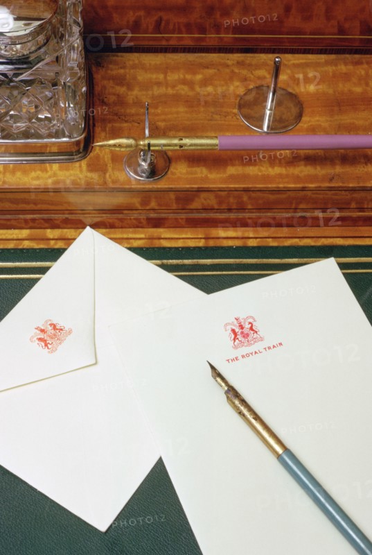 Writing desk, Royal Coach, National Railway Museum, York, North Yorkshire. Artist: Tony Evans