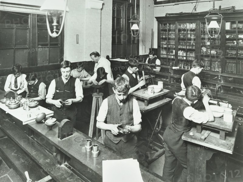 Technical instruction, Haselrigge Road School, Clapham, London, 1914. Artist: Unknown.