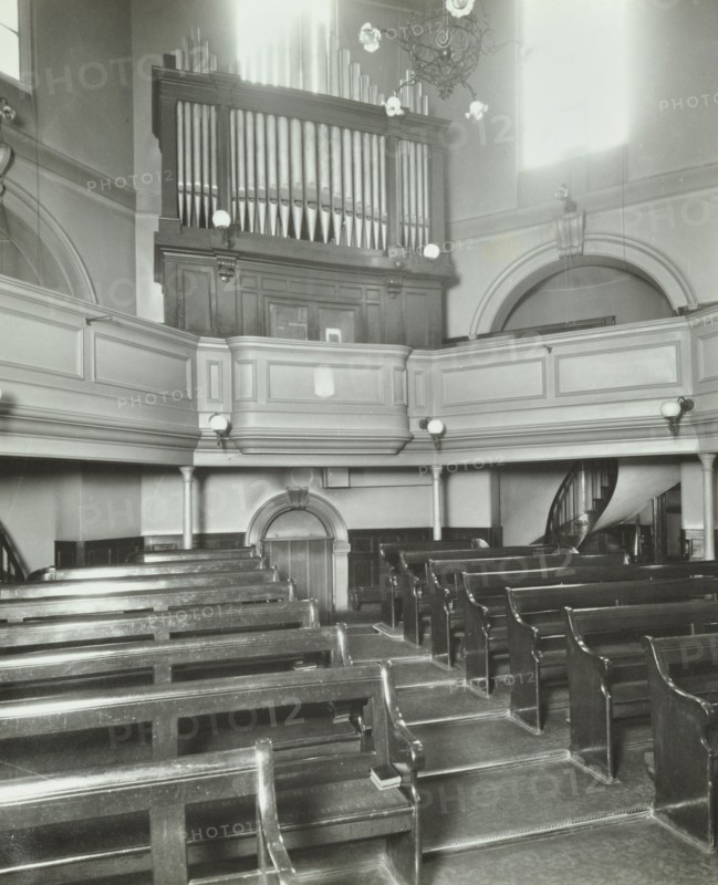 View of the chapel from the altar, Bethlem Royal Hospital, London, 1926. Artist: Unknown.