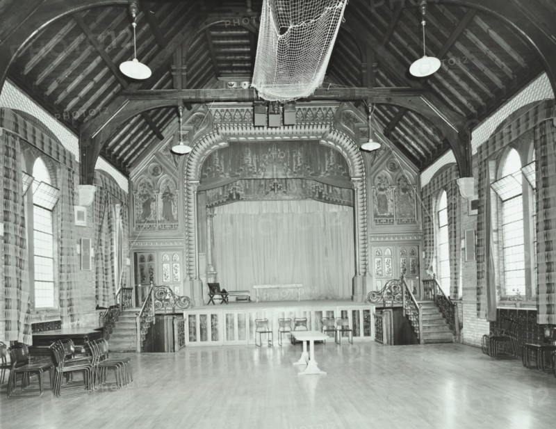 The theatre proscenium, Normansfield Hospital, Richmond upon Thames, 1976. Artist: Unknown.