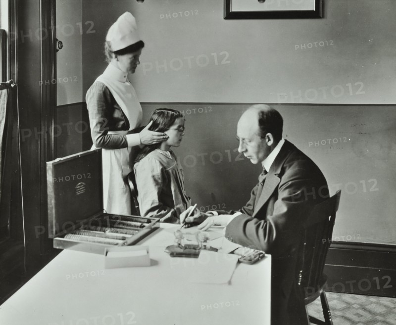 Consulting Room, Norwood School treatment centre, London, 1911. Artist: Unknown.