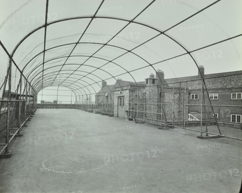 Playground on roof, School of Building, Brixton, London, 1936. Artist: Unknown.