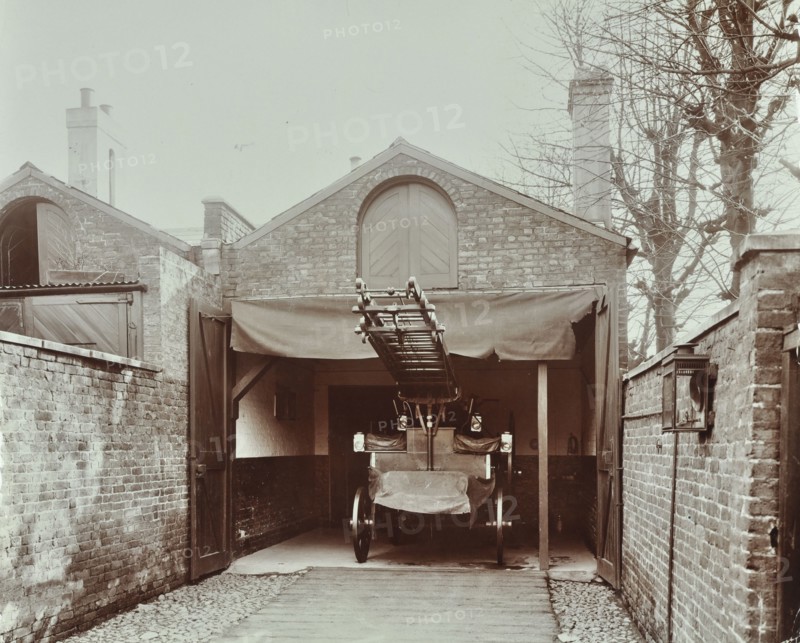 Fire engine at Streatham Fire Station, London, 1903. Artist: Unknown.