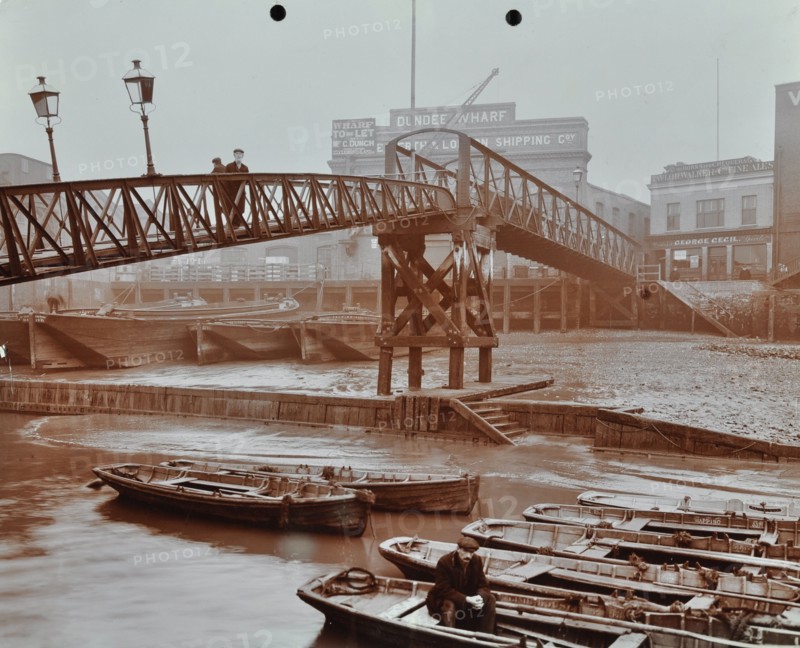 Limehouse Pier, Poplar, London, 1908. Artist: Unknown.