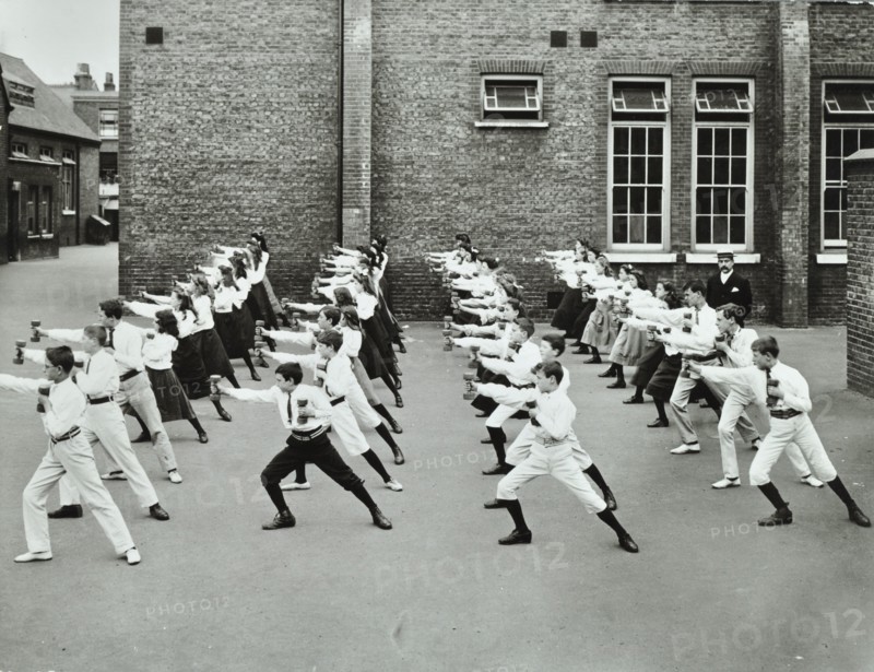 Exercise drill, Crawford Street School, Camberwell, London, 1906. Artist: Unknown.