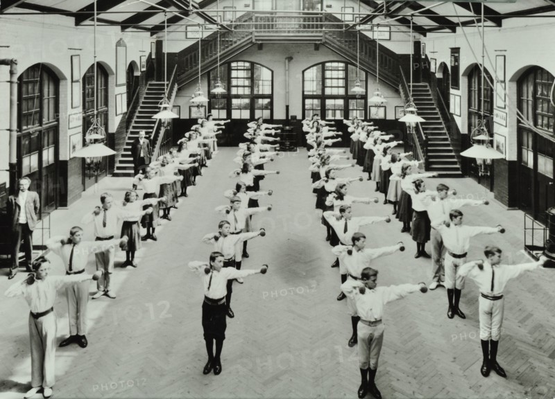 Exercise drill, Crawford Street School, Camberwell, London, 1906. Artist: Unknown.