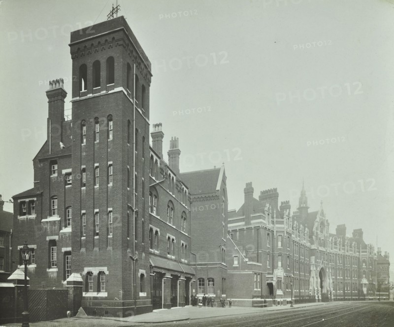 London Fire Brigade Headquarters, seen from the street, Southwark, London, (c1900-c1935?). Artist: Unknown.