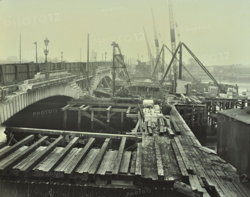 Widening of Putney Bridge, London, 1931. Artist: Unknown.