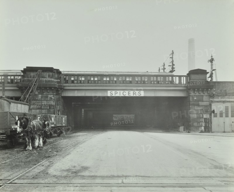 Train passing over the Chelsea Road, London, 1936. Artist: Unknown.