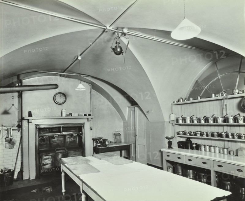 Kitchen at Admiralty House, Westminster, London, 1934. Artist: Unknown.