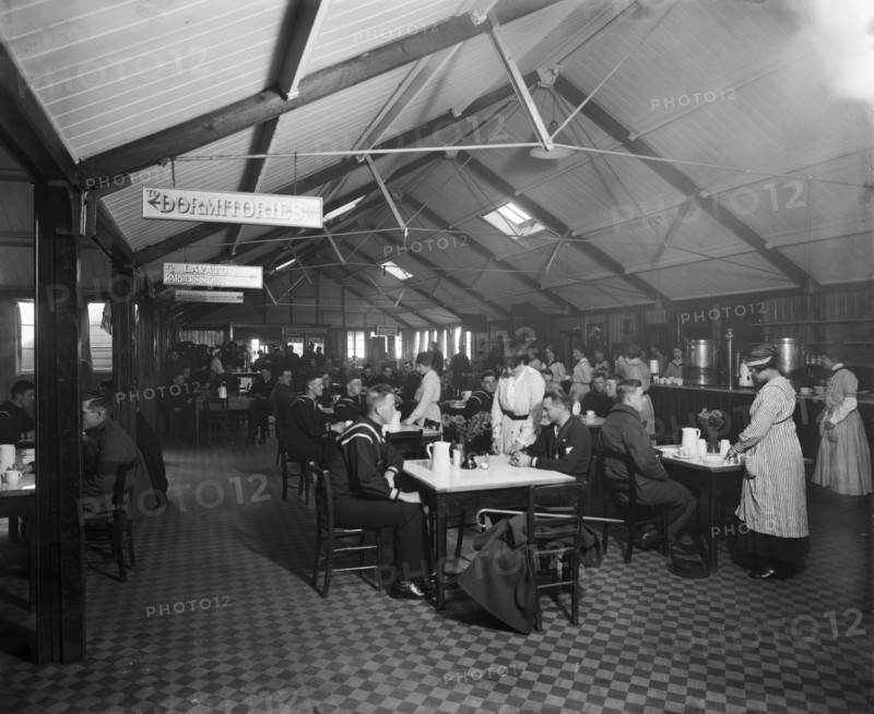 Accomodation for American soldiers, Eagle Hut, Aldwych, London, January 1918
