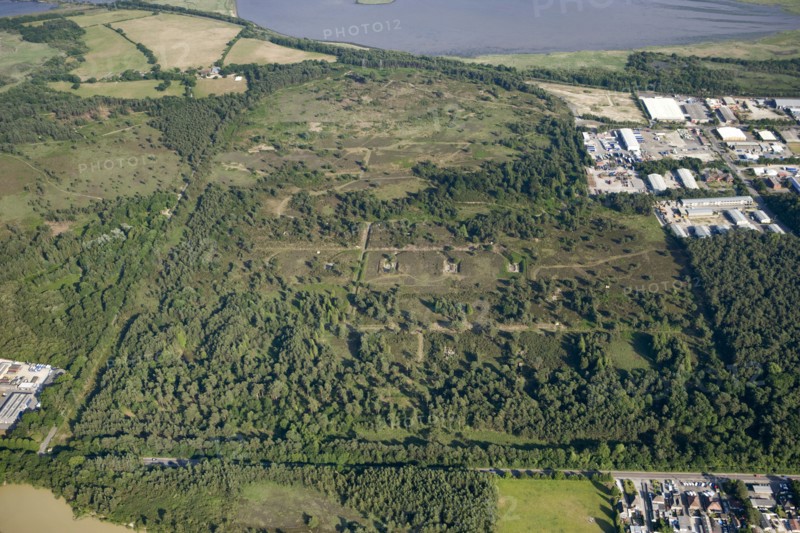 Aerial view of the Royal Navy Cordite Factory, Holton Heath, Dorset, 2010