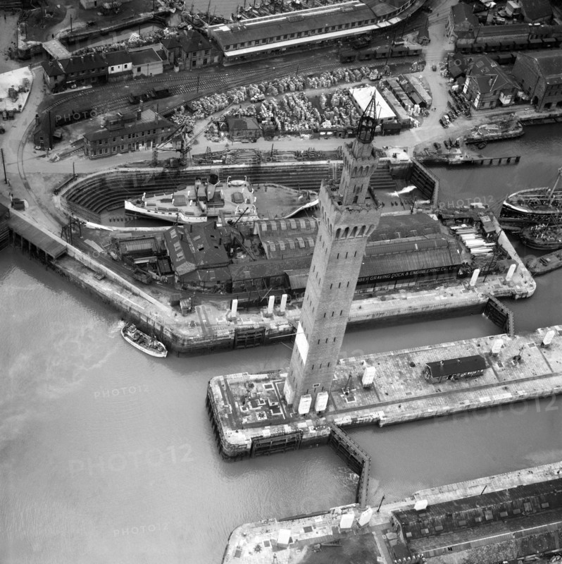 Grimsby Dock Tower, Lincolnshire, April 1950