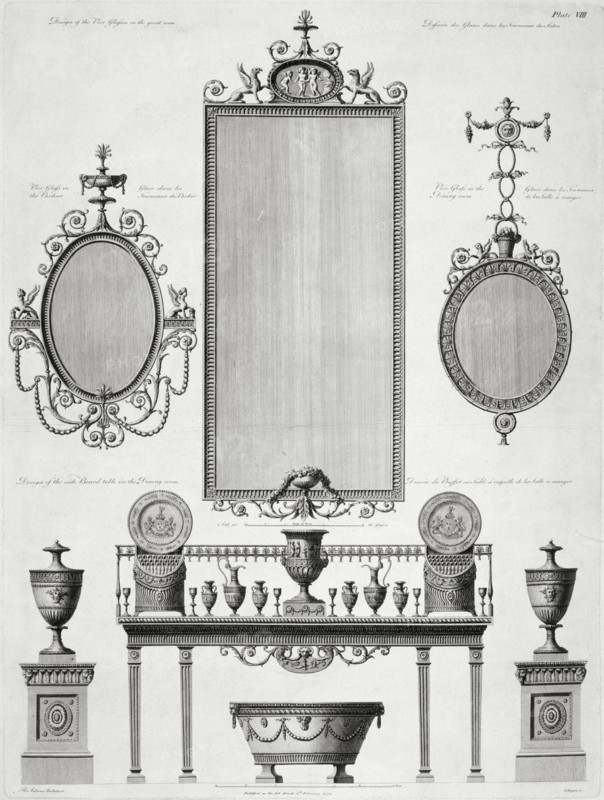 Furniture designs for Kenwood House, Hampstead, London, late 18th century