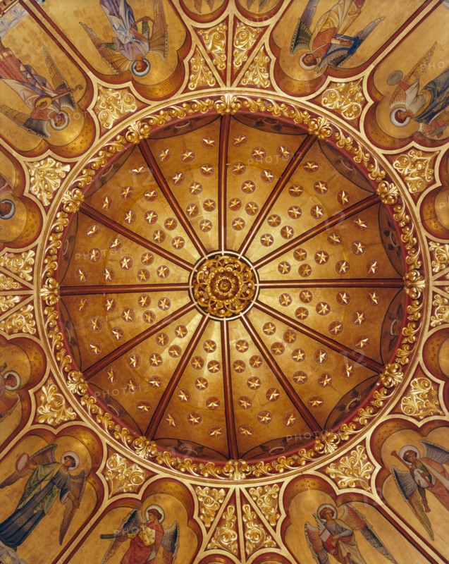 Detail of the ceiling of St Mary's Church, Studley Royal, North Yorkshire