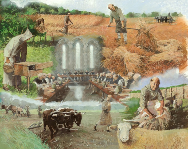 Monks at work, c13th century, (c1990-2010) Artist