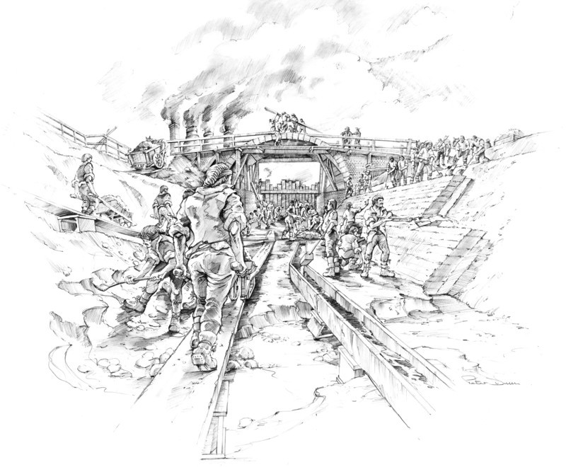 Canal workers at Stourport, Worcestershire, c1770, (c1990-2010) Artist