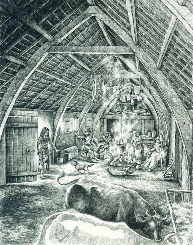 Medieval peasant house, c13th-15th century, (c1980-2010)